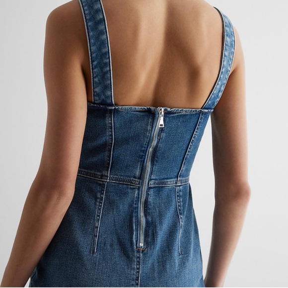 Express Sweetheart Neckline Denim Dress - Picture 5 of 5